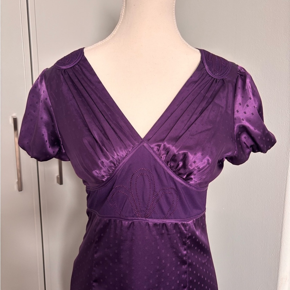 Retro Purple Gorgeous Midi Dress - Picture 2 of 13